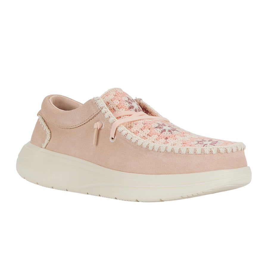 Wendy Comf Suede Crochet – Pale Pink/Multi - Image 8