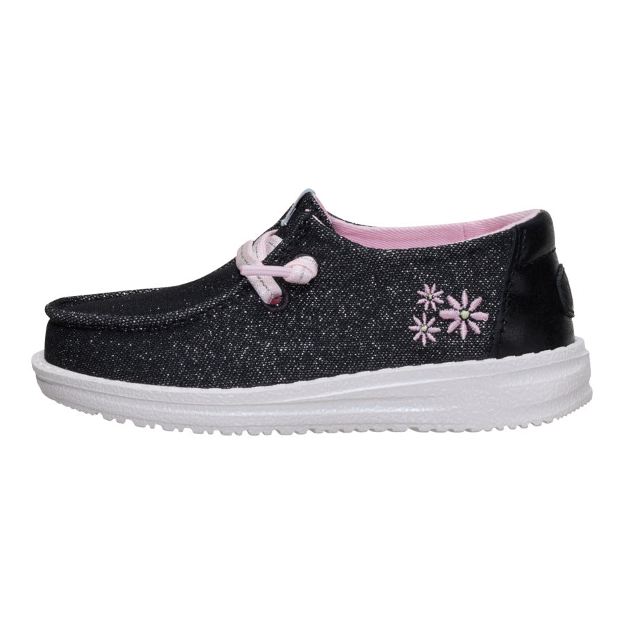 Wendy Toddler Shimmer Flower – Charcoal